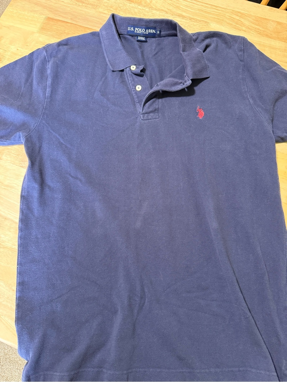 U.S. Polo Assn Men’s Navy Blue Polo Shirt Large 100% Cotton Short Sleeve